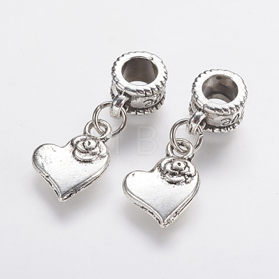 Tibetan Style Alloy European Dangle Charms PALLOY-F202-17AS-1