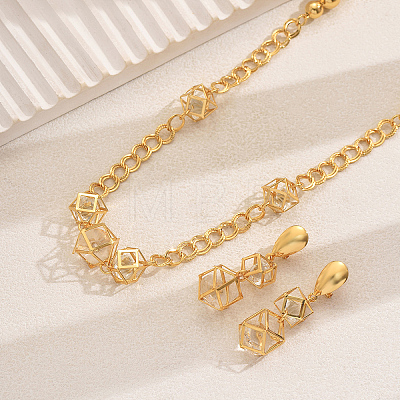 Geometric Hollow Ball Alloy & Iron Earrings & Necklaces Set for Women Party Dressing GU3688-1