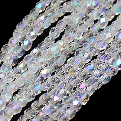 Electroplate Glass Beads Strand X-EGLA-J041-3mm-AB01-1
