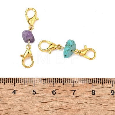 28Pcs 7 Styles Natural & Synthetic Mixed Gemstone Chip Bead Connector Charms PALLOY-JF05612-02-1