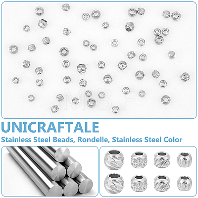 Unicraftale 80Pcs 4 Style 303 Stainless Steel Beads STAS-UN0055-47-1