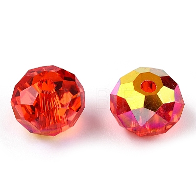 Faceted Transparent Glass Beads GLAA-E047-01B-1