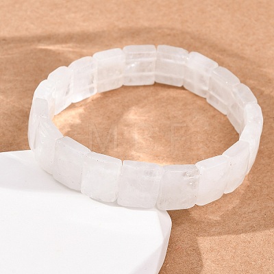 Natural Quartz Crystal Faceted Beaded Stretch Bracelets for Women BJEW-K251-08K-1