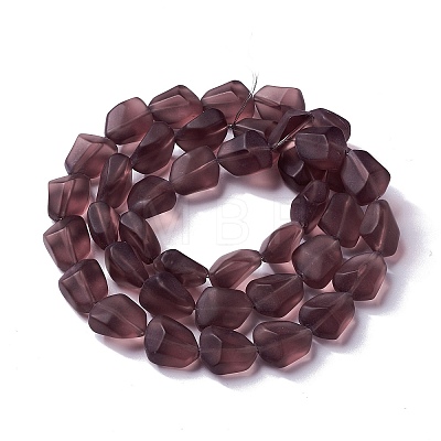 Transparent Frosted Glass Beads Strands FGLA-S001-02A-1