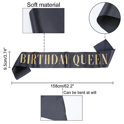 Iron with Glass Rhinestone Birthday Crown Shoulder Strap Sets AJEW-WH0180-16-1