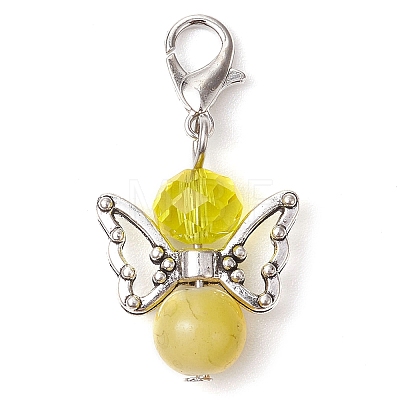 Angel Glass Pendant Decoration HJEW-JM02645-02-1