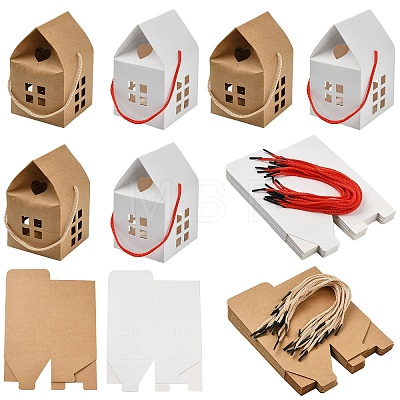 40Pcs 2 Colors Paper Boxes with Handle Rope and Window CON-CJ0001-25-1
