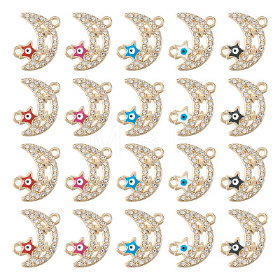 20Pcs 5 Colors Moon Alloy Enamel Connector Charms FIND-TA0002-19-1