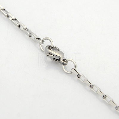 Unisex Casual Style 304 Stainless Steel Box Chain Necklaces STAS-O037-14P-1