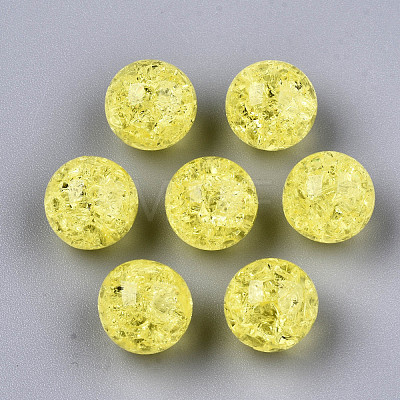 Transparent Crackle Acrylic Round Beads Strands X-CCG-R002-12mm-09-1