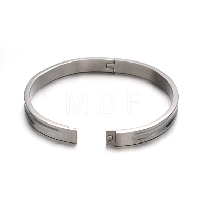 Fashionable Unisex 304 Stainless Steel Bangles BJEW-L552-02D-8mm-1