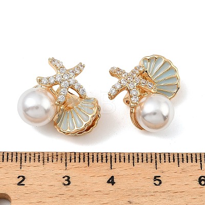Brass Micro Pave Cubic Zirconia Beads KK-C155-28G-03-1