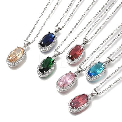 304 Stainless Steel Cable Chain Necklaces NJEW-H040-19P-1