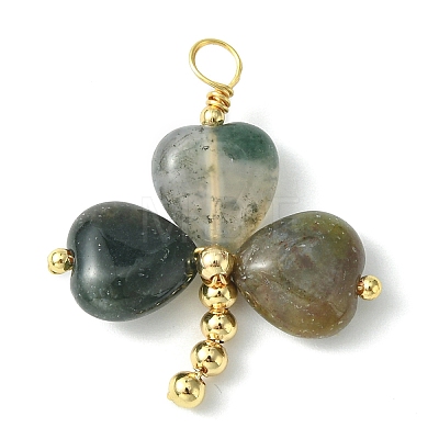 Saint Patrick's Day Natural & Synthetic Mixed Gemstone Pendants PALLOY-JF02235-1