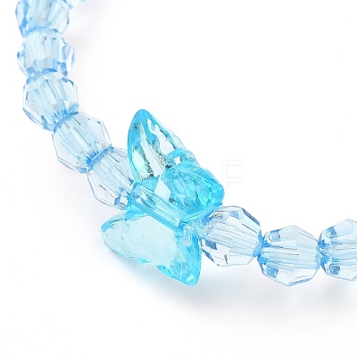 Transparent Acrylic Beads Kids Bracelets BJEW-JB05537-1