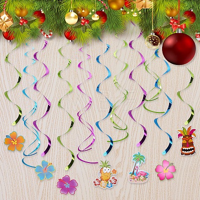 Spiral PVC Ornaments Party Scene Layout AJEW-PH0016-11-1