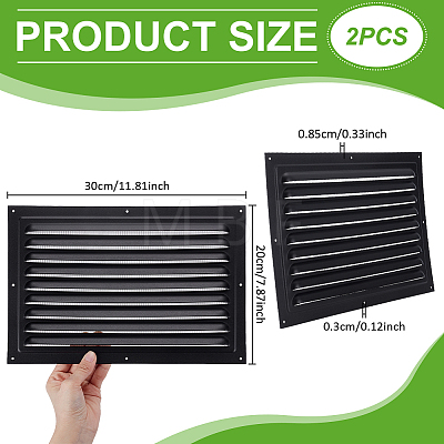 Aluminum Rectangle Wall Vent Grille Cover AJEW-WH0410-220B-02-1