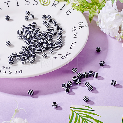 Striped Resin Beads RESI-TAG0001-01-1