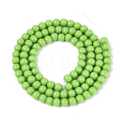 Opaque Solid Color Glass Beads Strands GLAA-N058-8mm-A01-1