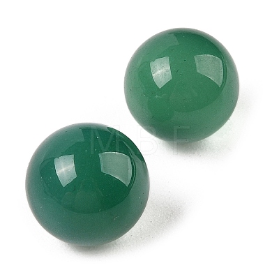 Natural Green Onyx Agate No Hole Sphere Beads G-K353-04A-27-1