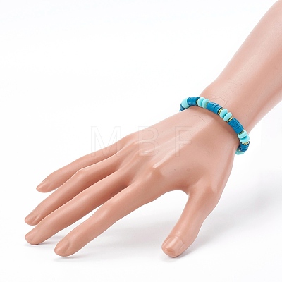 Handmade Polymer Clay Heishi Beaded Stretch Bracelets BJEW-JB06138-1