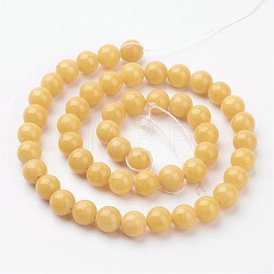 Natural Mashan Jade Round Beads Strands G-D263-8mm-XS07-1