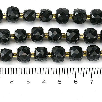 Natural Obsidian Beads Strands G-Q010-A23-01-1