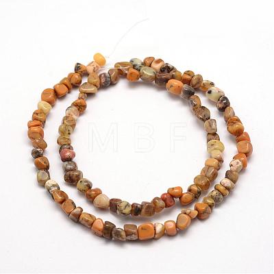 Natural Yellow Moss Agate Beads Strands G-F465-10-1