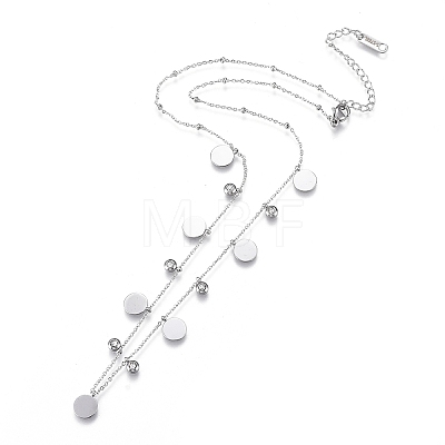 304 Stainless Steel Pendant Necklaces NJEW-K120-09P-1