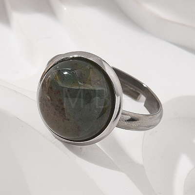 Half Round Natural Indian Agate Finger Rings RJEW-M062-01P-22-1