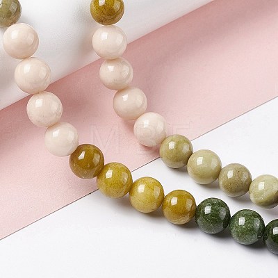 Natural White Jade Beads Strands G-I334-07C-1