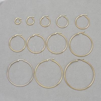 304 Stainless Steel Hoop Earrings EJEW-X0015-03G-1