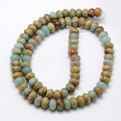 Rondelle Natural Aqua Terra Jasper Beads Strands G-N0128-49-8x5mm-1