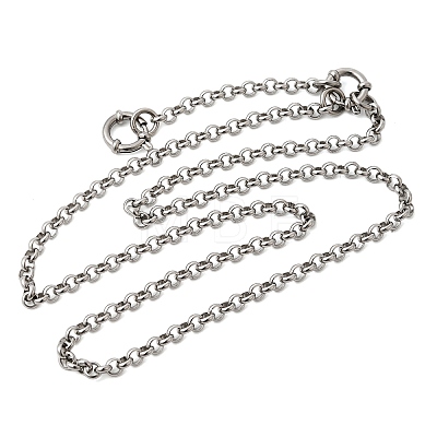 4.5MM 201 Stainless Steel Rolo Chain Necklaces for Unisex NJEW-K302-09P-1