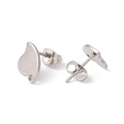 Non-Tarnish 201 Stainless Steel Stud Earring Findings with Hole EJEW-A071-07P-1