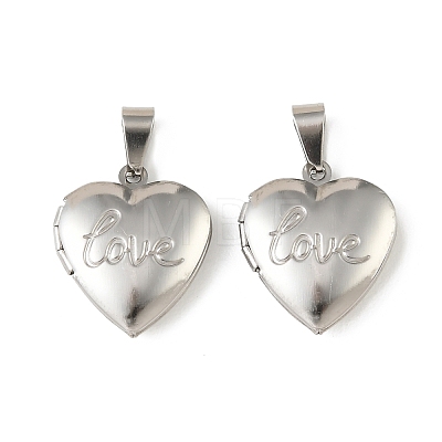 316 Stainless Steel Locket Pendants STAS-K321-22P-1