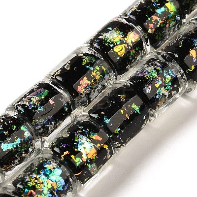 Handmade Dichroic Foil Glass Beads Strands DICH-U001-09G-1