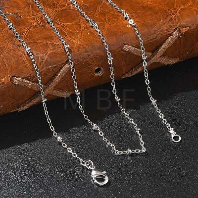 2mm Rack Plating Brass Satellite Chain Necklaces for Women Men MAK-L044-11P-1