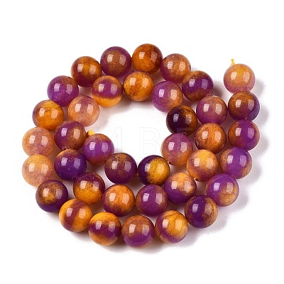 Dyed Natural White Jade Beads Strands G-T138-10mm-210-22-1