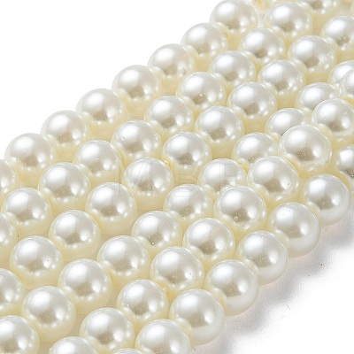 Baking Painted Pearlized Glass Pearl Round Bead Strands X-HY-Q330-8mm-02-1