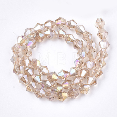 Electroplate Glass Beads Strands X-EGLA-Q118-6mm-B10-1