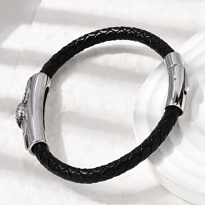 Braided Microfiber Leather Cord Bracelets BJEW-A092-01C-AS-1