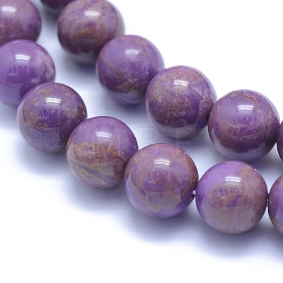 Natural Lepidolite/Purple Mica Stone Beads Strands G-L552H-09C-1