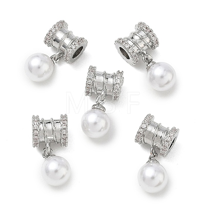 SHEGRACE Brass Micro Pave Cubic Zirconia Tube Beads XGRQ4G074-699P-1