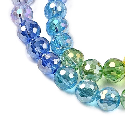 Electroplate Glass Beads Strands EGLA-D300-06-6mm-01-1