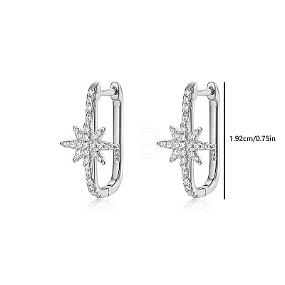 925 Sterling Silver Pave Moissanite Hoop Earrings for Women VF8050-1