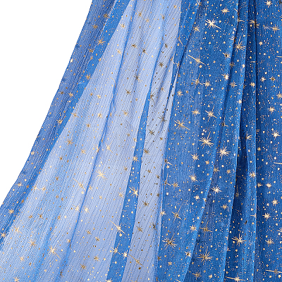 2M Star Pattern Polyester Gold Stamping Fabric AJEW-WH0061-035D-1