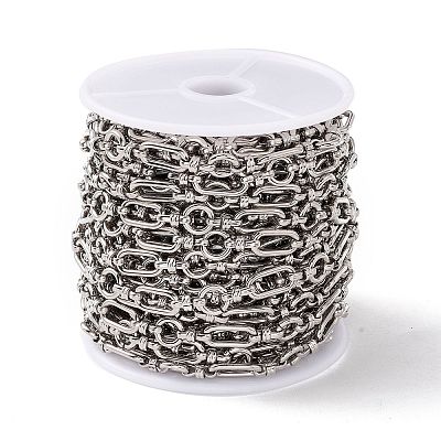 Tarnish Resistant 304 Stainless Steel Ring and Oval Link Chains X-CHS-E023-04P-1