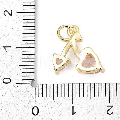 Brass Micro Pave Clear Cubic Zirconia Charms KK-G522-40G-02-1