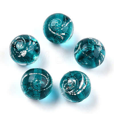 Handmade Silver Foil Lampwork Beads LAMP-N029-019-A03-1